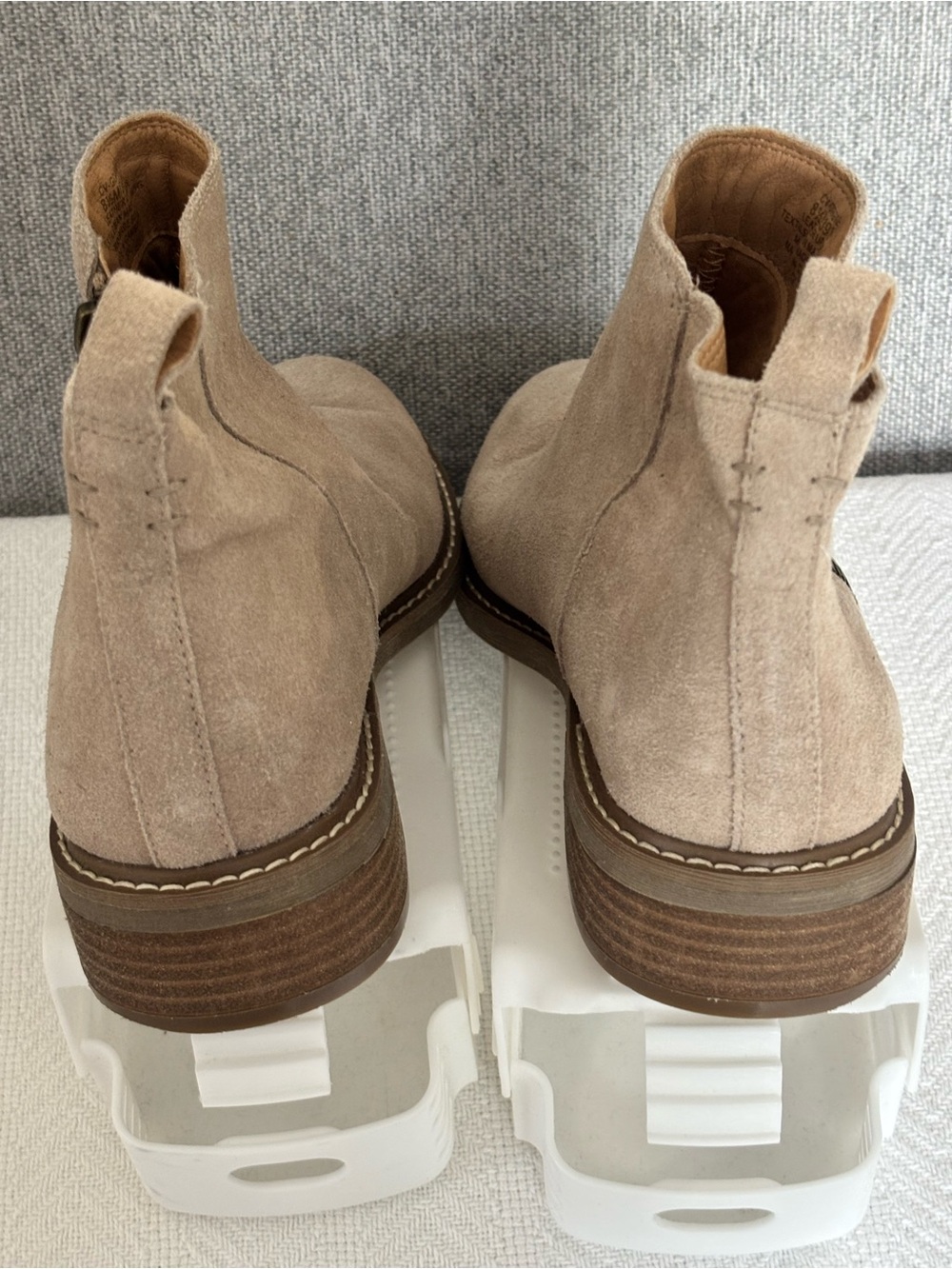Crown Vintage Taupe Suede Ankle Booties - Side Zip - Picture 4 of 10